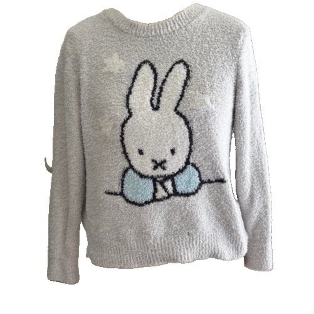 Miffy Fuzzy Knit Crew Neck Graphic Pullover Sweater Long Sleeve Girls Small 6/7